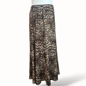 Vintage y2k slinky Animal Print Maxi Skirt - grunge style  - 230
